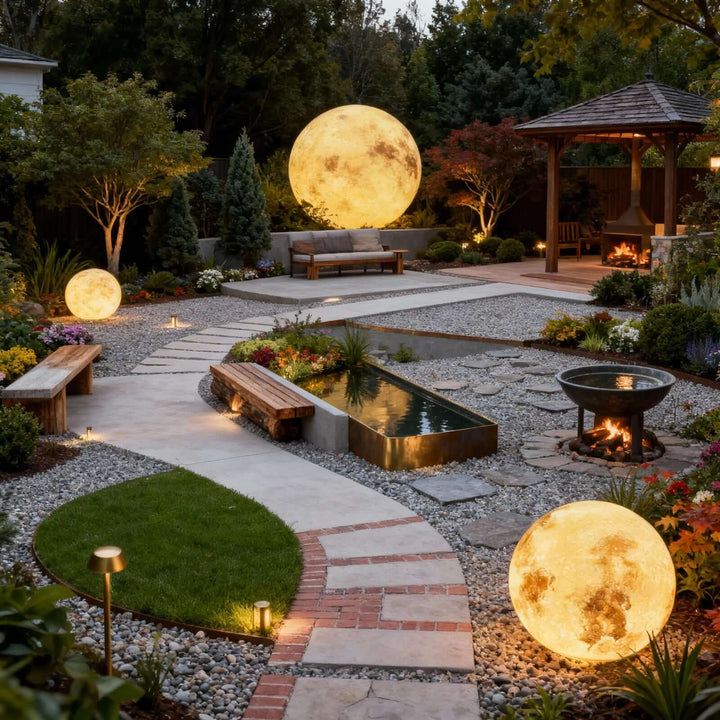 Simulated Moon Floor Lamp – Round Decorative Corner Light