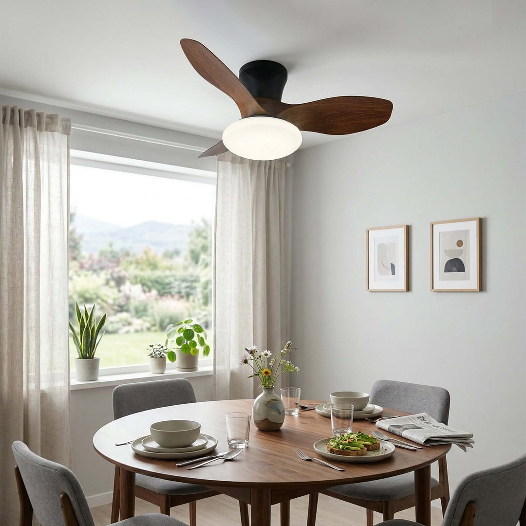 Skelo Ceiling Fan Light A - Minimalist ABS Dining Light
