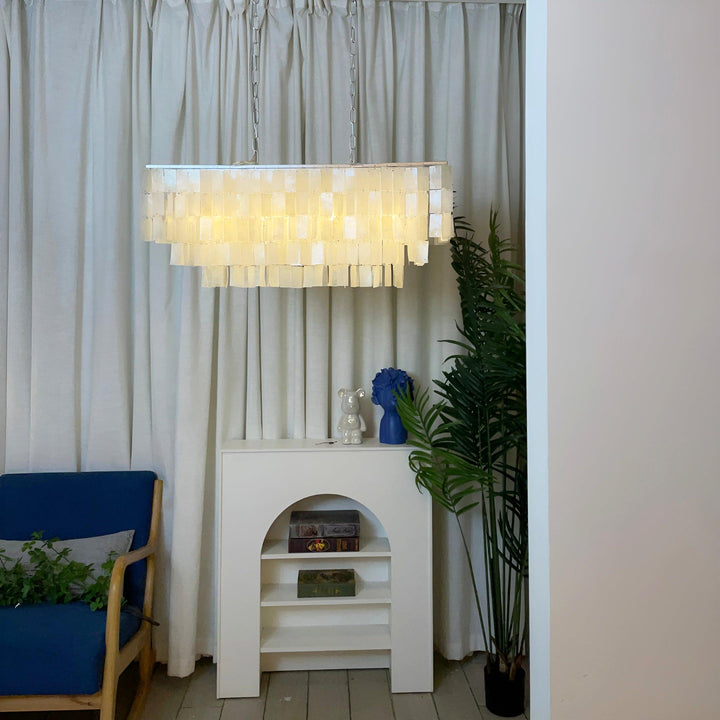 Skye Shell Linear Chandelier | Mother-of-Pearl Elegance & Charm | Vinlighting | Vinlighting