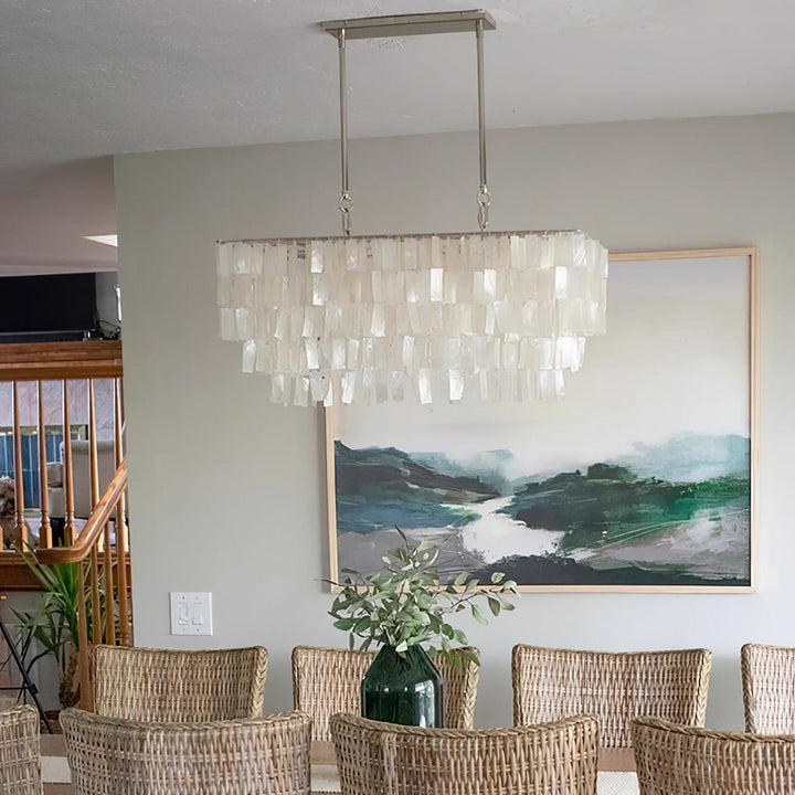 Skye Shell Linear Chandelier | Mother-of-Pearl Elegance & Charm | Vinlighting | Vinlighting