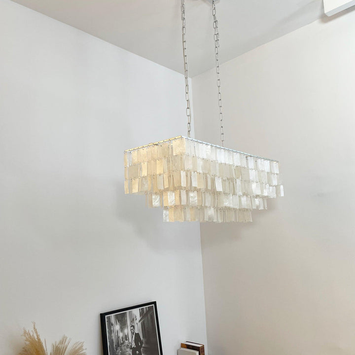 Skye Shell Linear Chandelier | Mother-of-Pearl Elegance & Charm | Vinlighting | Vinlighting