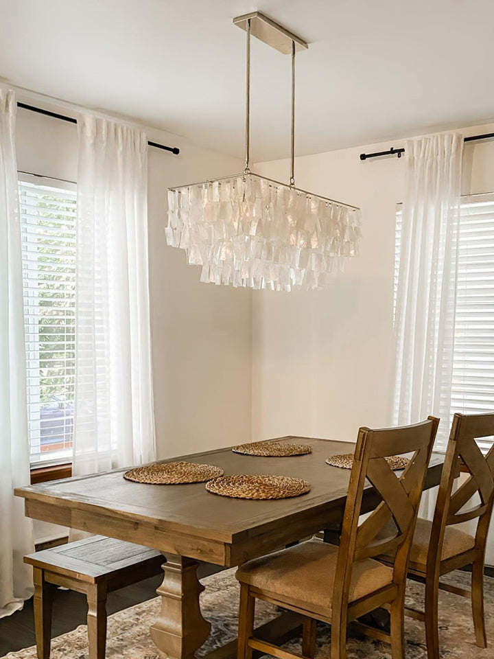 Skye Shell Linear Chandelier | Mother-of-Pearl Elegance & Charm | Vinlighting | Vinlighting