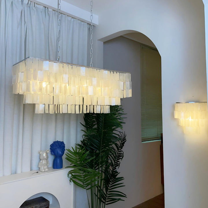 Skye Shell Linear Chandelier | Mother-of-Pearl Elegance & Charm | Vinlighting | Vinlighting