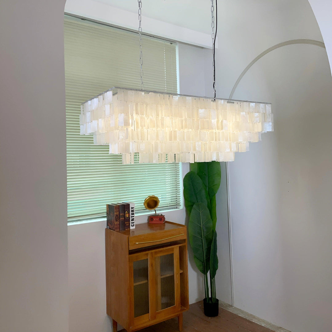 Skye Shell Linear Chandelier | Mother-of-Pearl Elegance & Charm | Vinlighting | Vinlighting