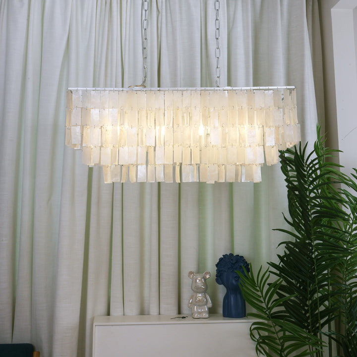 Skye Shell Linear Chandelier | Mother-of-Pearl Elegance & Charm | Vinlighting | Vinlighting