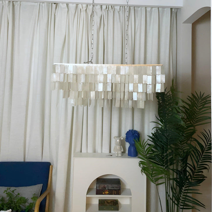 Skye Shell Linear Chandelier | Mother-of-Pearl Elegance & Charm | Vinlighting | Vinlighting