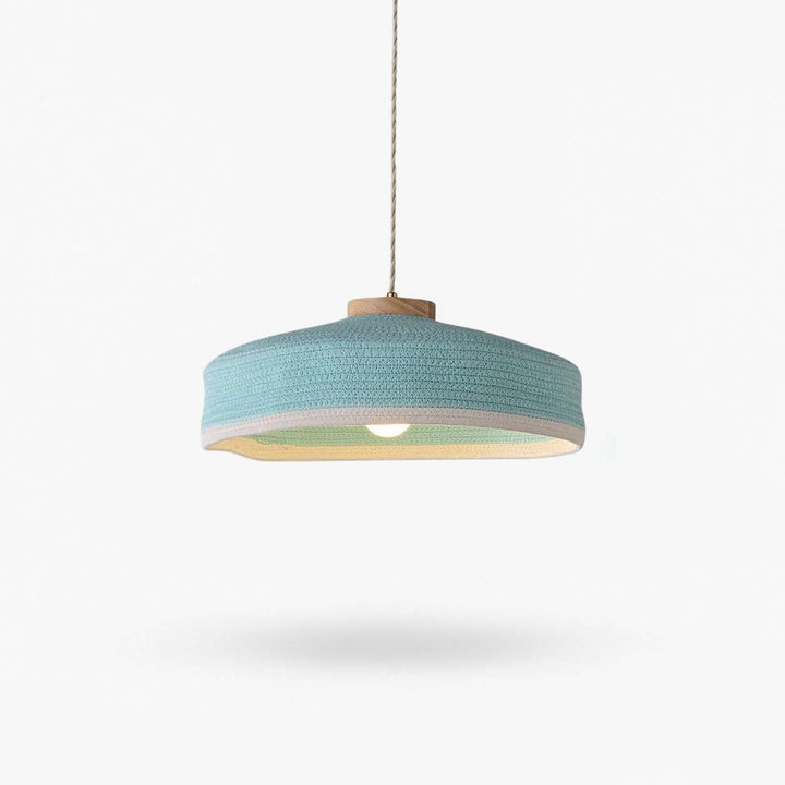 Solaine Wood &amp; Woven Fabric Pendant Light for Bedroom &amp; Kitchen
