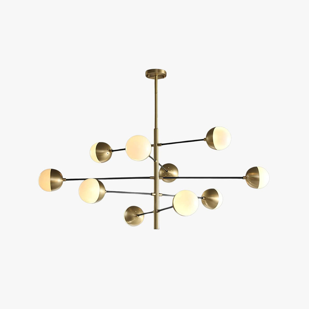 Solira Chandelier - Contemporary Living Room Fixture in Brass & Glass
