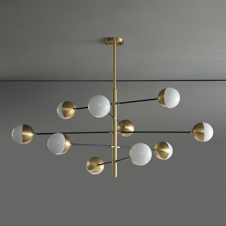 Solira Chandelier - Contemporary Living Room Fixture in Brass & Glass