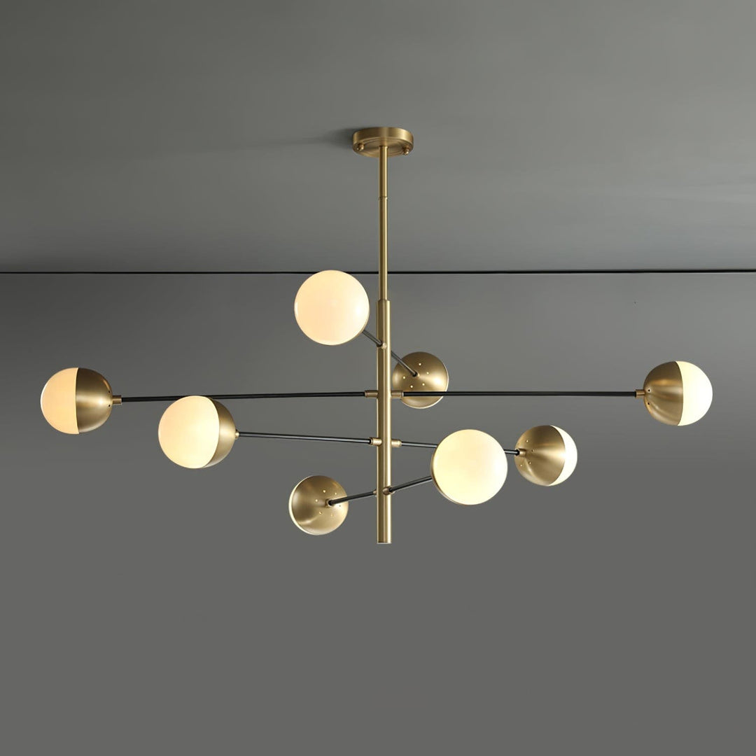 Solira Chandelier - Contemporary Living Room Fixture in Brass & Glass