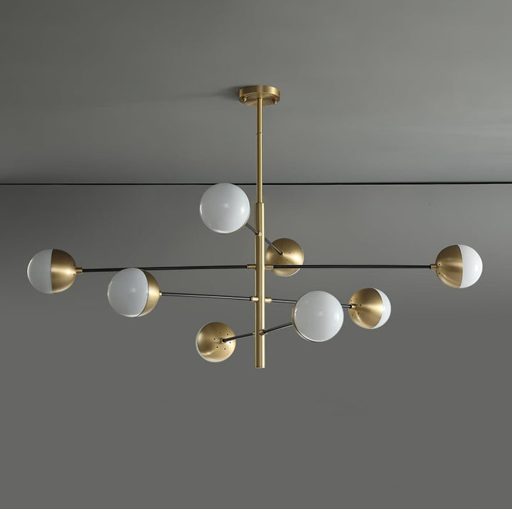 Solira Chandelier - Contemporary Living Room Fixture in Brass & Glass