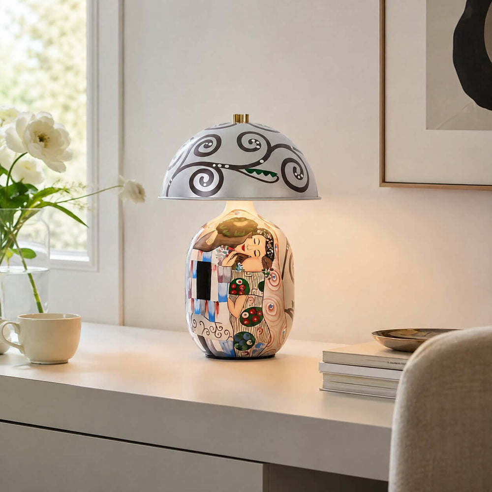 Solis Artistic Portrait Ceramic Table Lamp for Bedroom & Living Room
