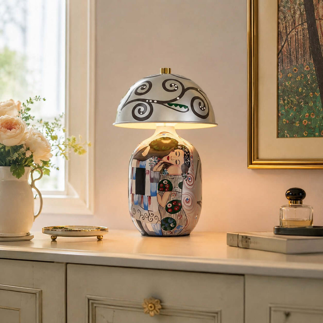 Solis Artistic Portrait Ceramic Table Lamp for Bedroom &amp; Living Room