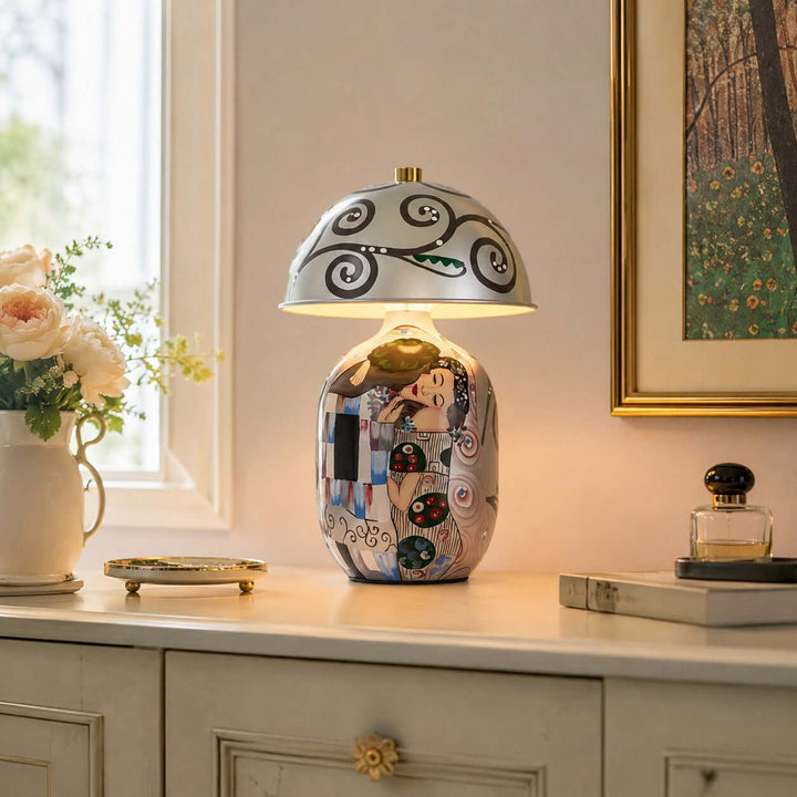 Solis Artistic Portrait Ceramic Table Lamp for Bedroom &amp; Living Room