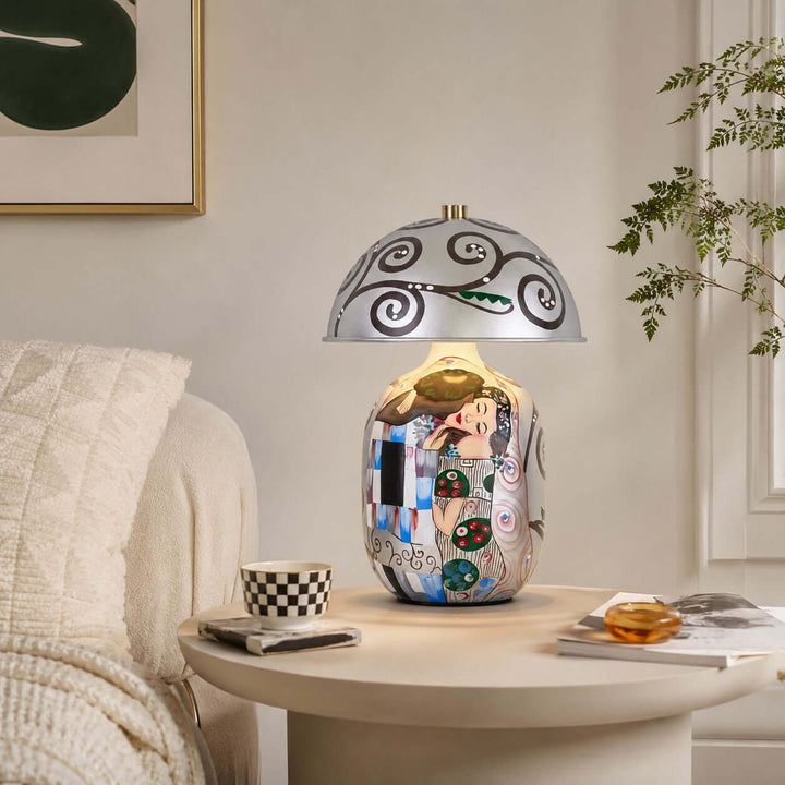 Solis Artistic Portrait Ceramic Table Lamp for Bedroom &amp; Living Room