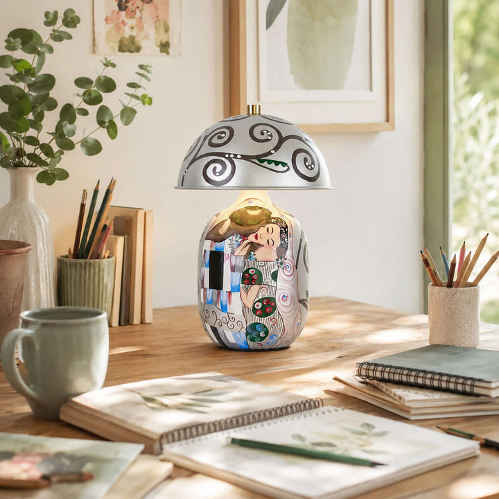 Solis Artistic Portrait Ceramic Table Lamp for Bedroom &amp; Living Room