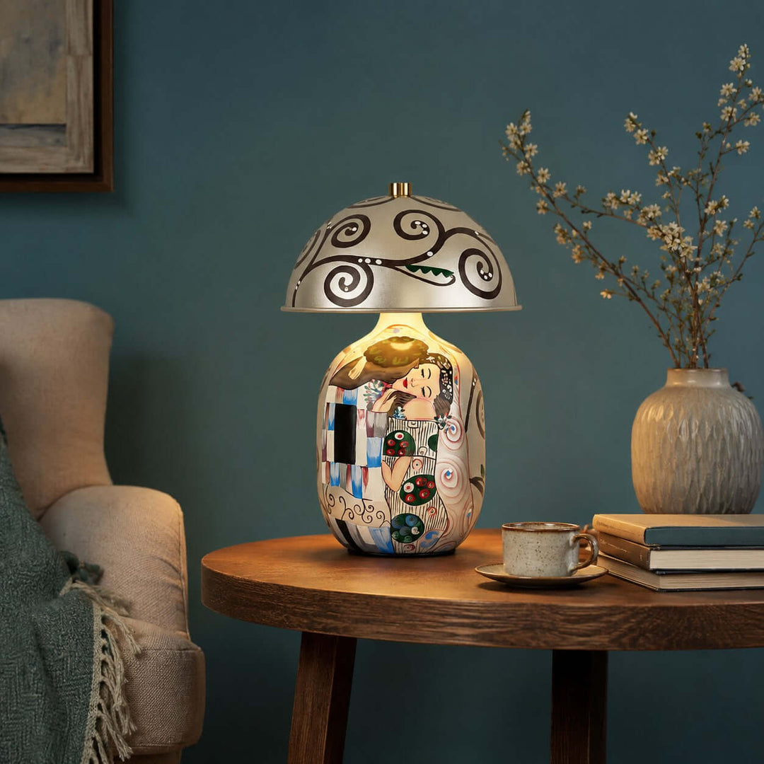 Solis Artistic Portrait Ceramic Table Lamp for Bedroom &amp; Living Room