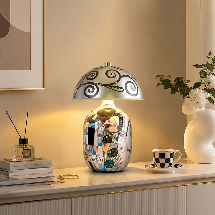Solis Artistic Portrait Ceramic Table Lamp for Bedroom &amp; Living Room