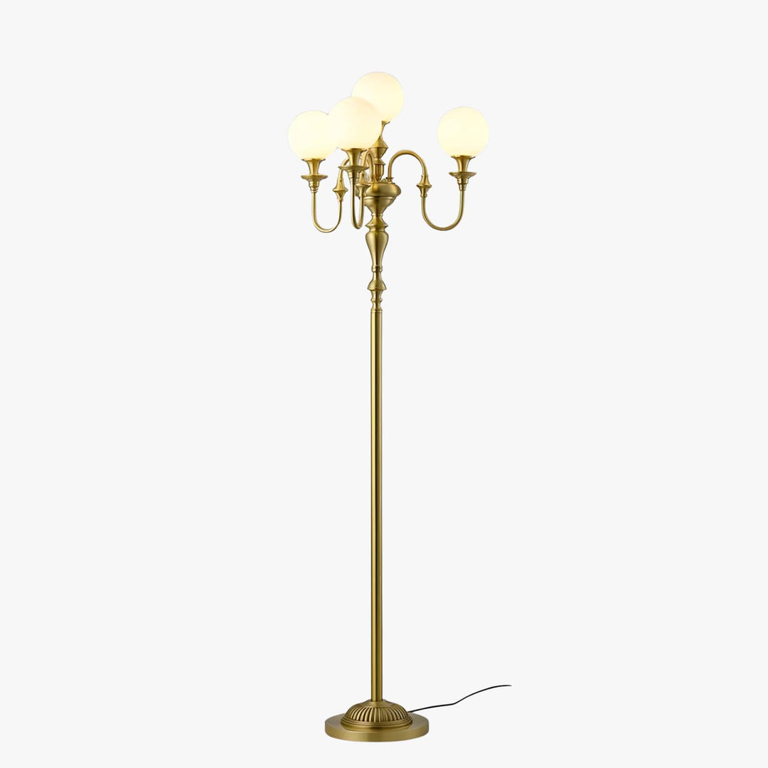 Solora Floor Lamp - Contemporary Brass & Glass Light for Living Room