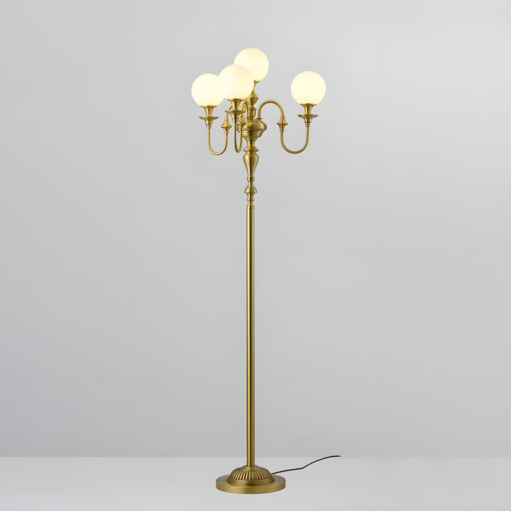 Solora Floor Lamp - Contemporary Brass & Glass Light for Living Room