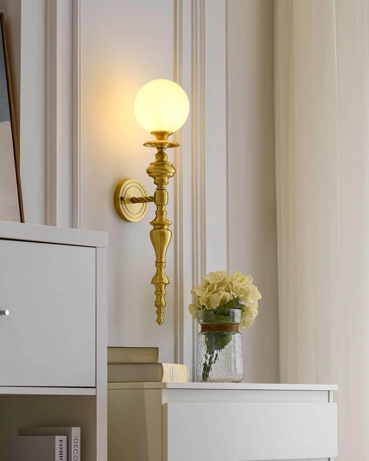 Solora Wall Sconce | Contemporary Brass & Glass Wall Light