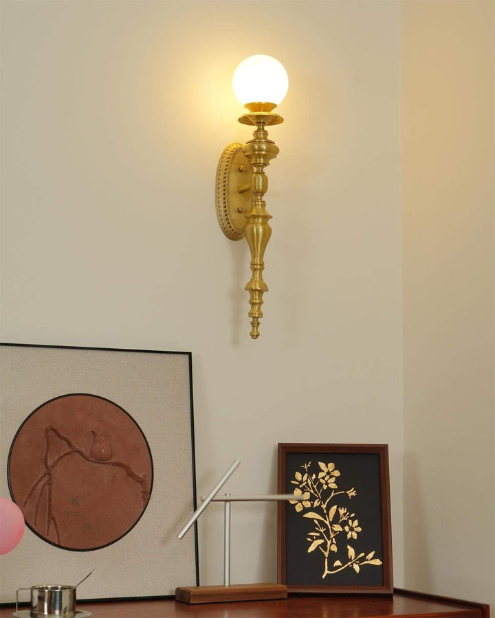 Solora Wall Sconce | Contemporary Brass & Glass Wall Light