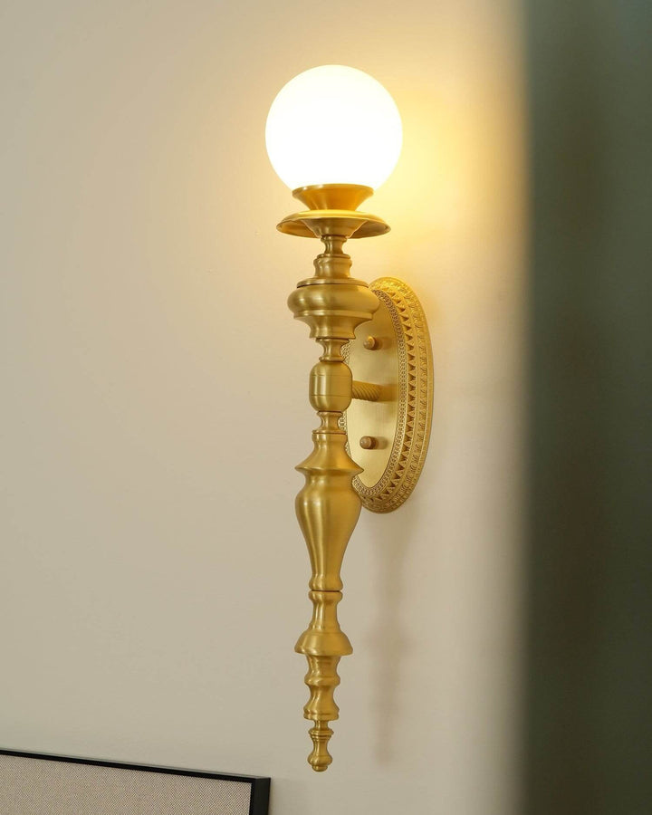 Solora Wall Sconce | Contemporary Brass & Glass Wall Light