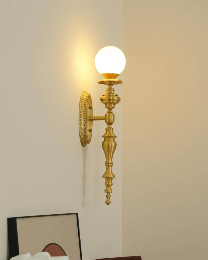 Solora Wall Sconce | Contemporary Brass & Glass Wall Light