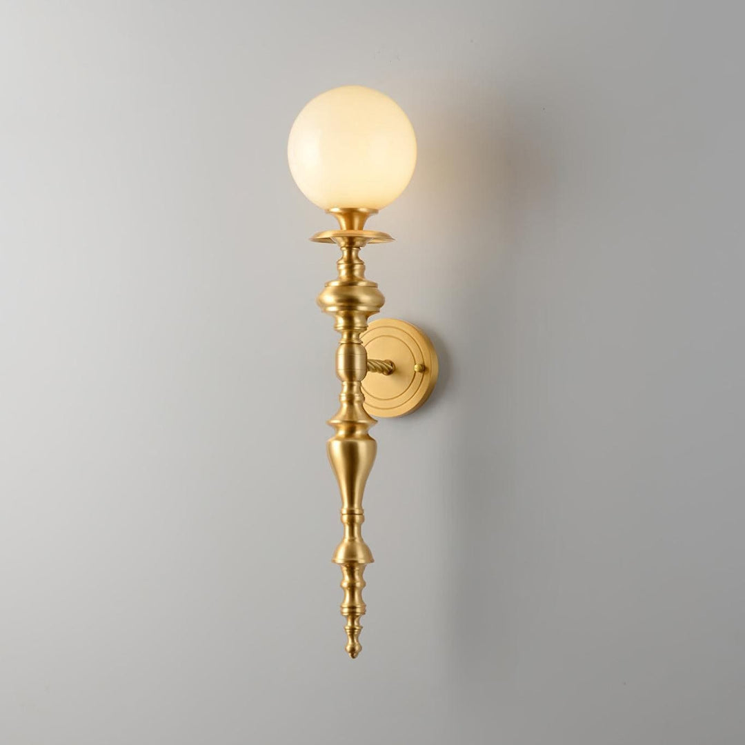 Solora Wall Sconce | Contemporary Brass & Glass Wall Light