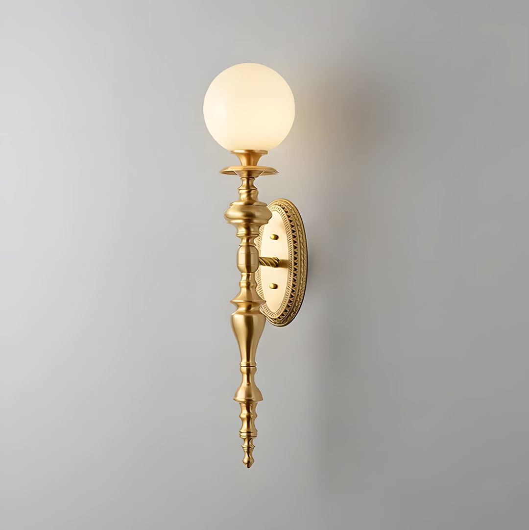 Solora Wall Sconce | Contemporary Brass & Glass Wall Light
