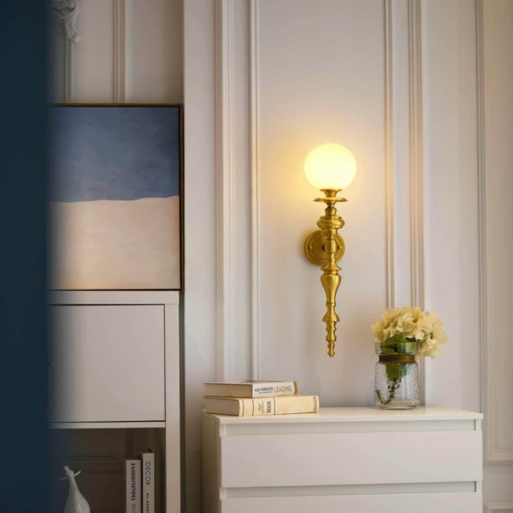Solora Wall Sconce | Contemporary Brass & Glass Wall Light
