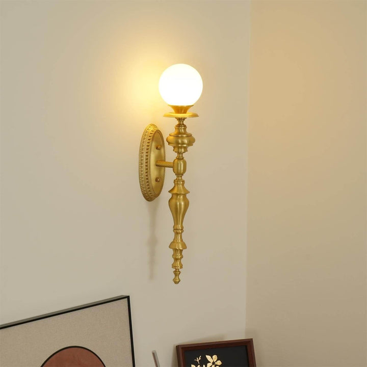 Solora Wall Sconce | Contemporary Brass & Glass Wall Light