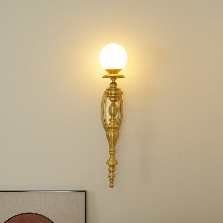 Solora Wall Sconce | Contemporary Brass & Glass Wall Light