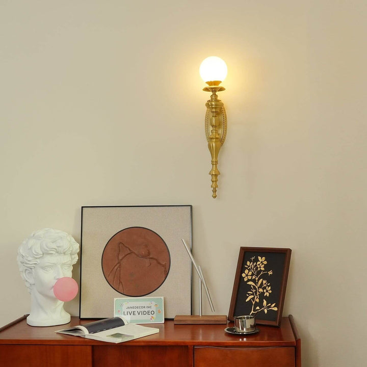 Solora Wall Sconce | Contemporary Brass & Glass Wall Light