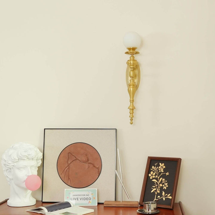 Solora Wall Sconce | Contemporary Brass & Glass Wall Light