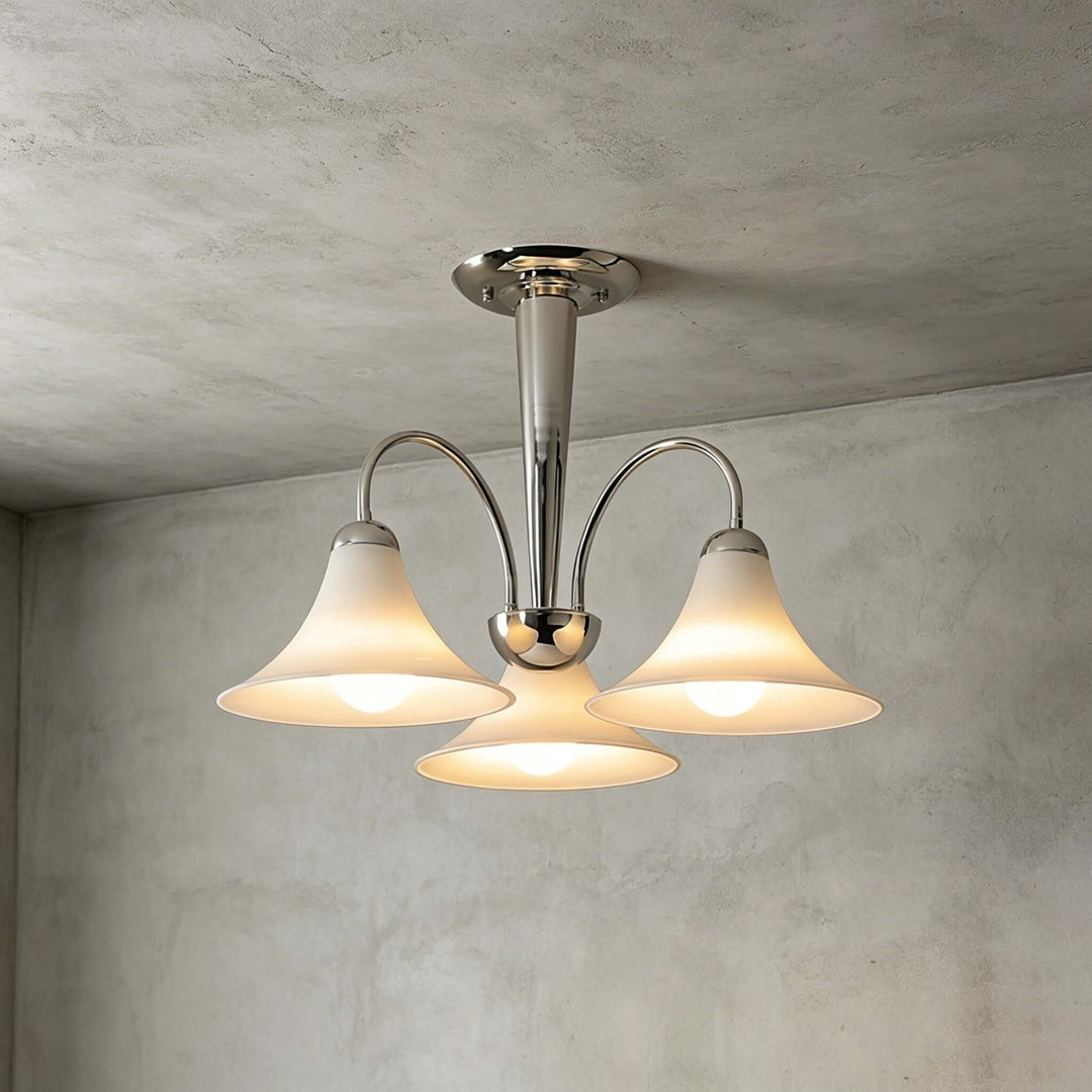 Evelyn Chrome Chandelier with Trumpet Glass for Living Room Decor | Vinlighting