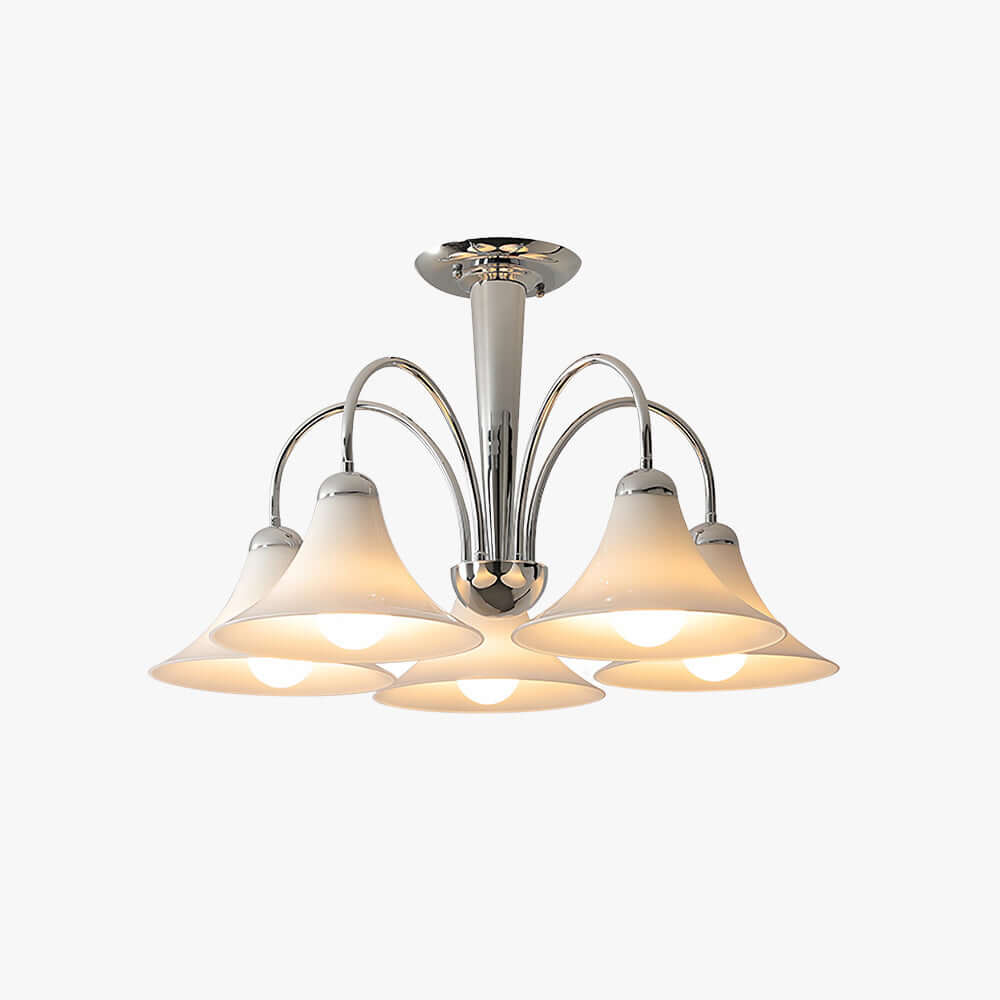 Evelyn Chrome Chandelier with Trumpet Glass for Living Room Decor | Vinlighting