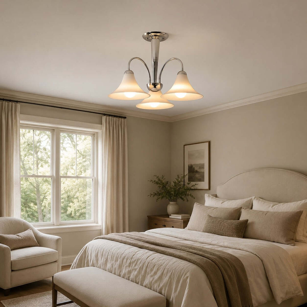 Evelyn Chrome Chandelier with Trumpet Glass for Living Room Decor | Vinlighting