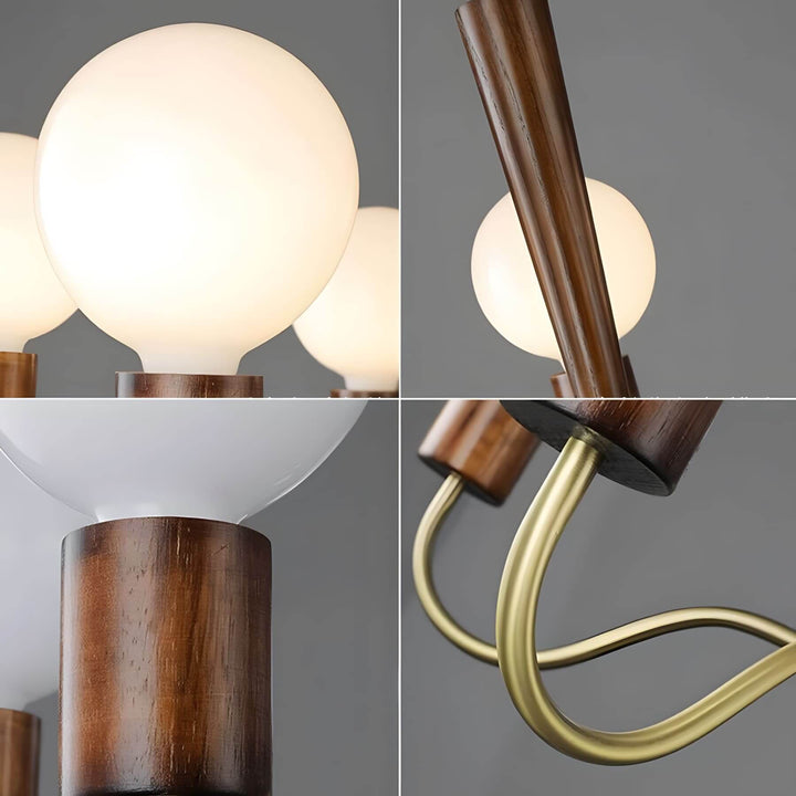 Soravia Chandelier – Contemporary Wood & Brass Bedroom Light