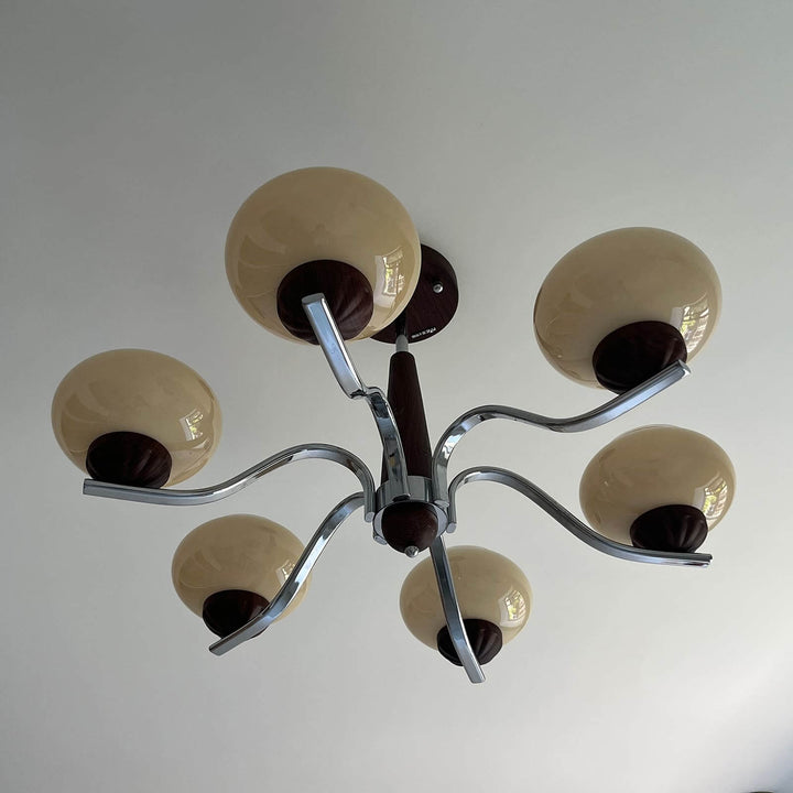 Soravia Chandelier - Contemporary Wood & Glass Living Room Light