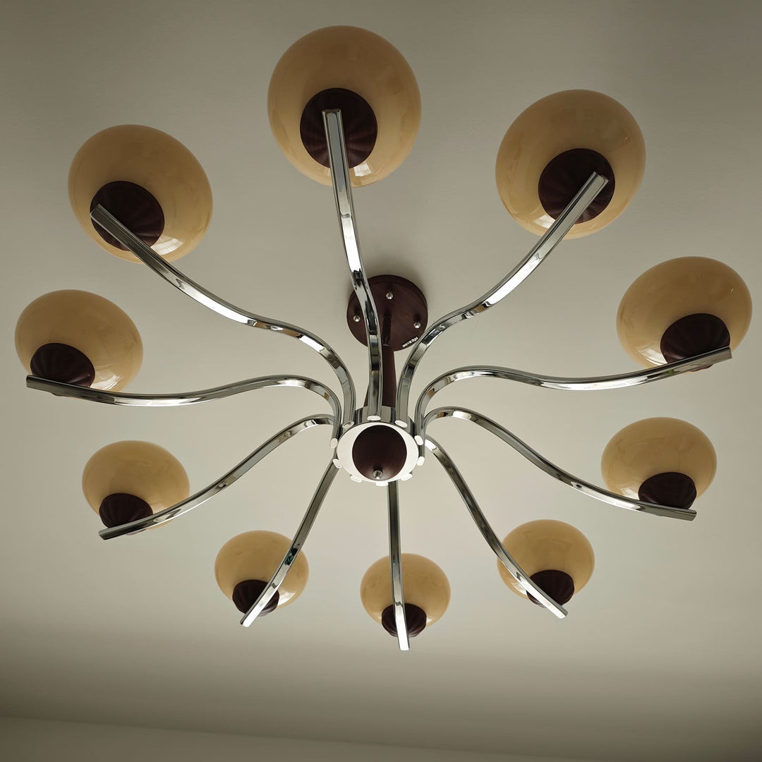 Soravia Chandelier - Contemporary Wood & Glass Living Room Light