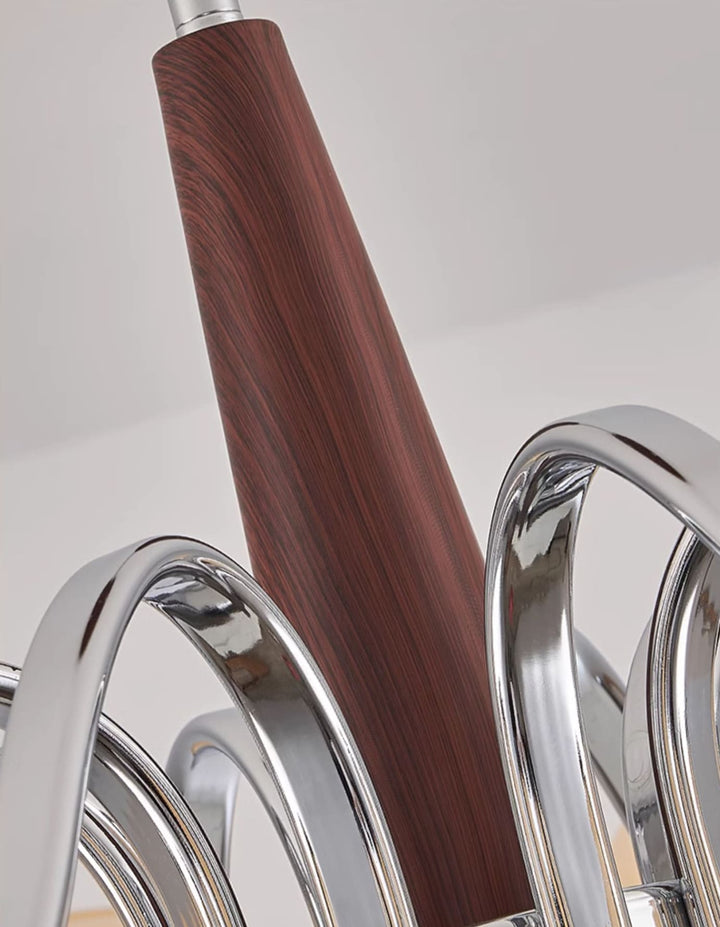 Soravia Chandelier - Contemporary Wood & Glass Living Room Light
