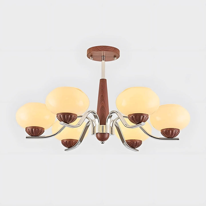 Soravia Chandelier - Contemporary Wood & Glass Living Room Light