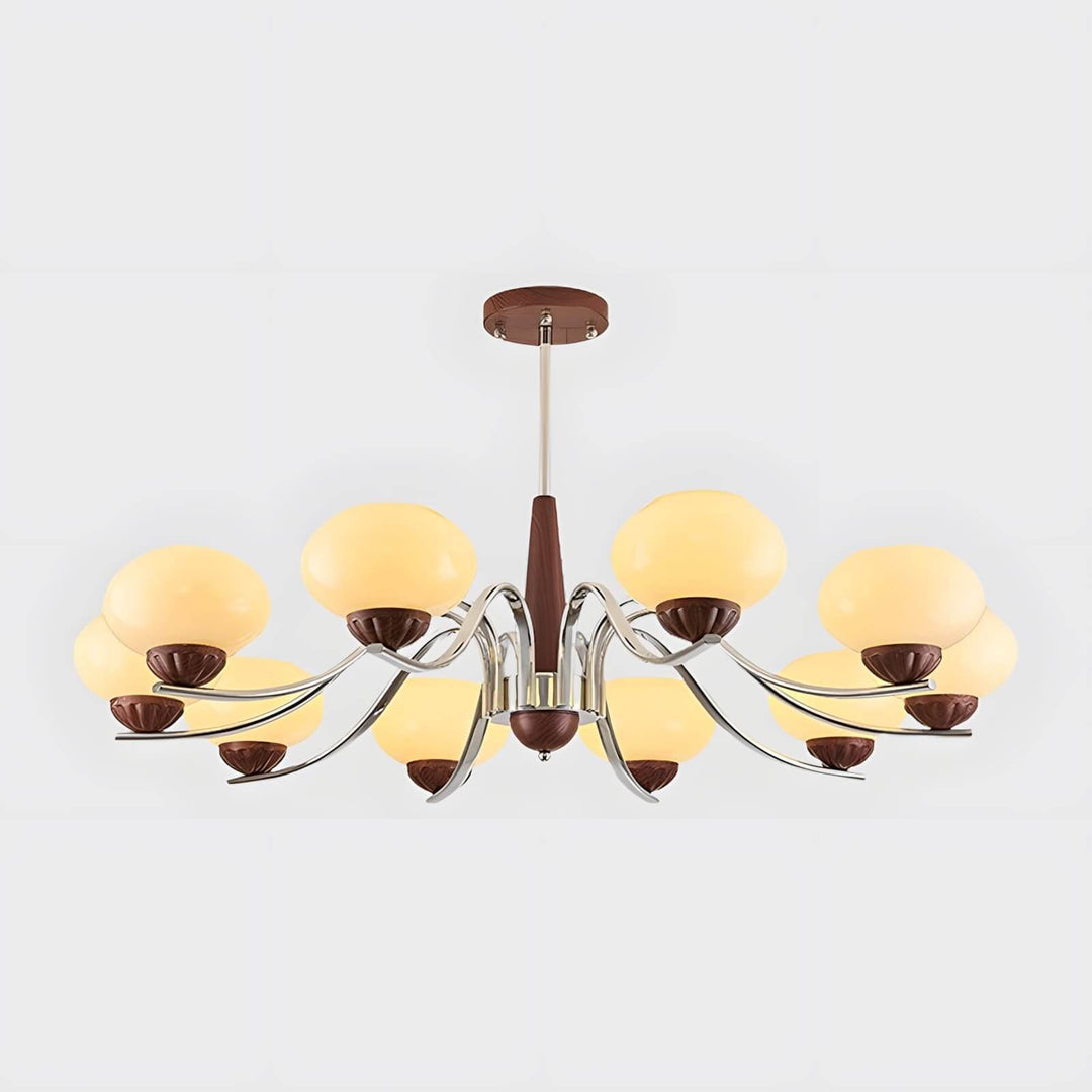 Soravia Chandelier - Contemporary Wood & Glass Living Room Light