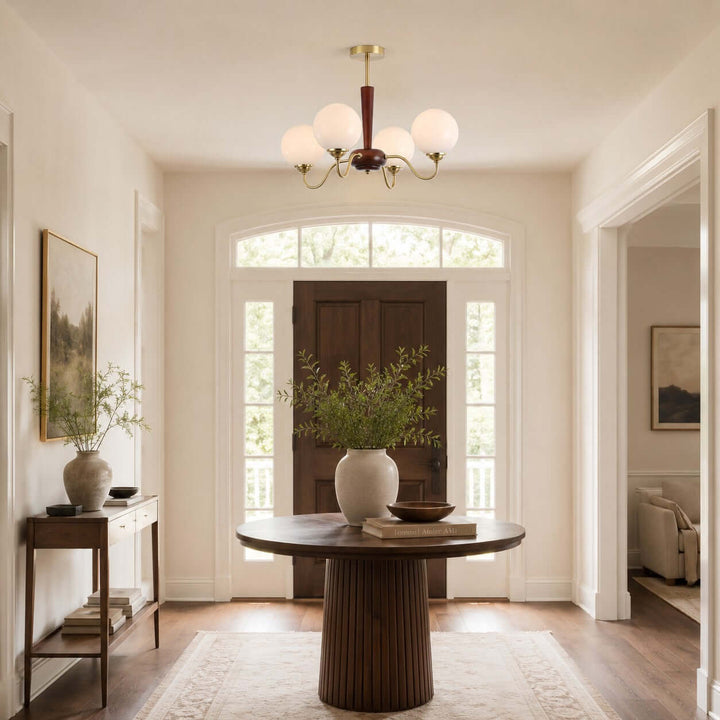 Soren Vintage Nordic White Glass Globe Dining Room Chandelier | Vinlighting
