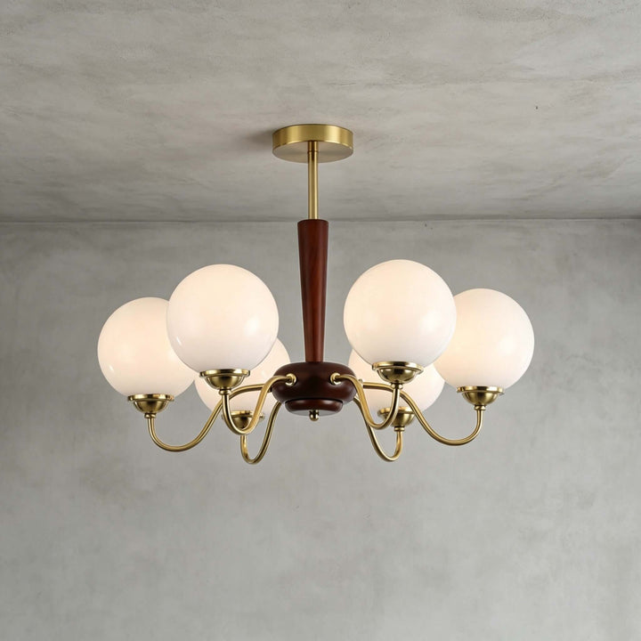 Soren Vintage Nordic White Glass Globe Dining Room Chandelier | Vinlighting