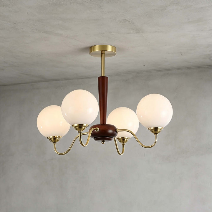 Soren Vintage Nordic White Glass Globe Dining Room Chandelier | Vinlighting