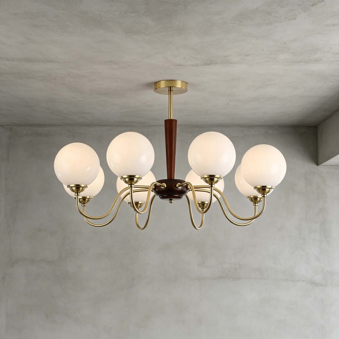 Soren Vintage Nordic White Glass Globe Dining Room Chandelier | Vinlighting