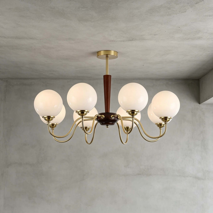Soren Vintage Nordic White Glass Globe Dining Room Chandelier | Vinlighting