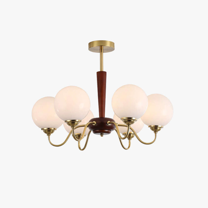 Soren Vintage Nordic White Glass Globe Dining Room Chandelier | Vinlighting